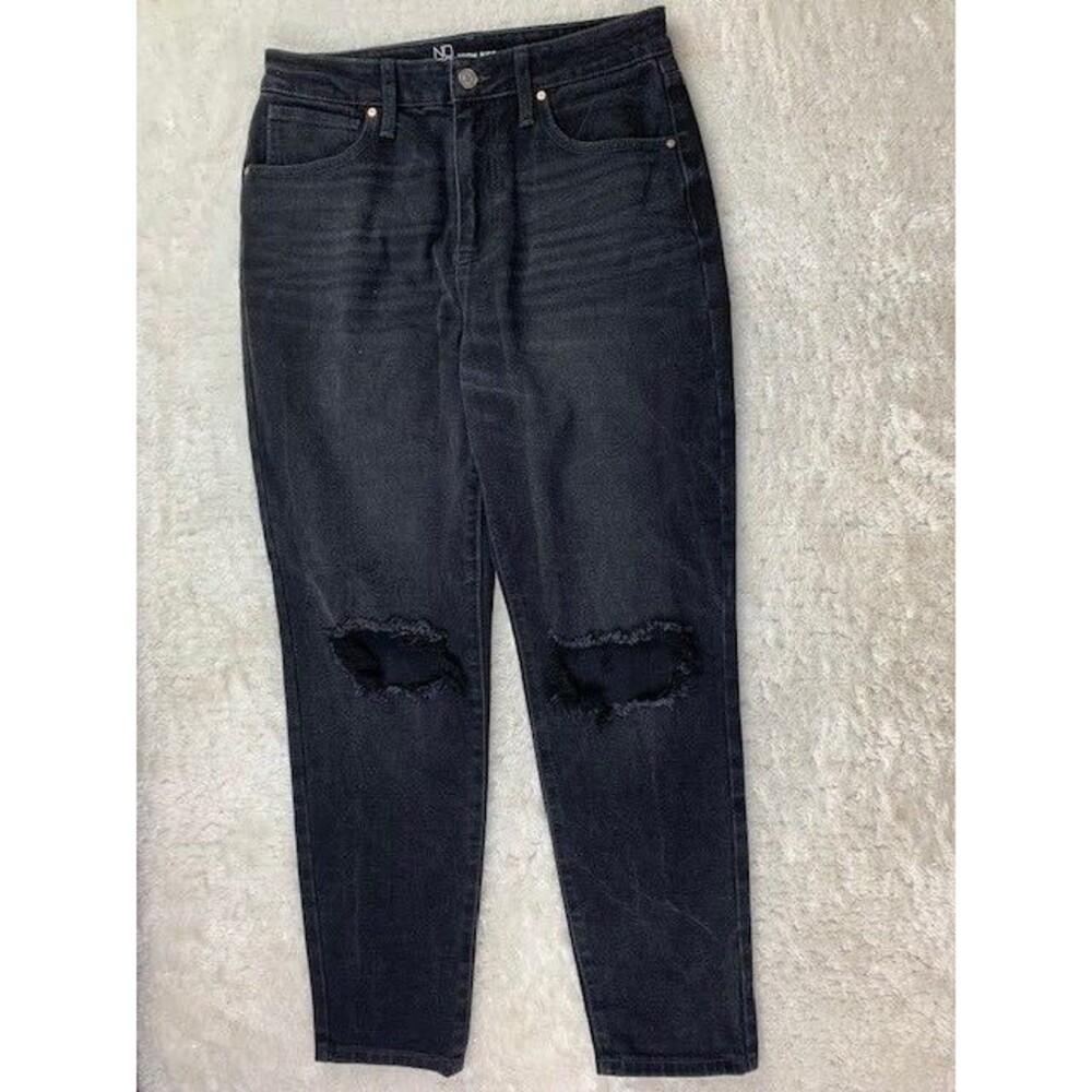 No Boundaries Size 11 Womens Jeans High Rise Ankle Black Distressed Stretch